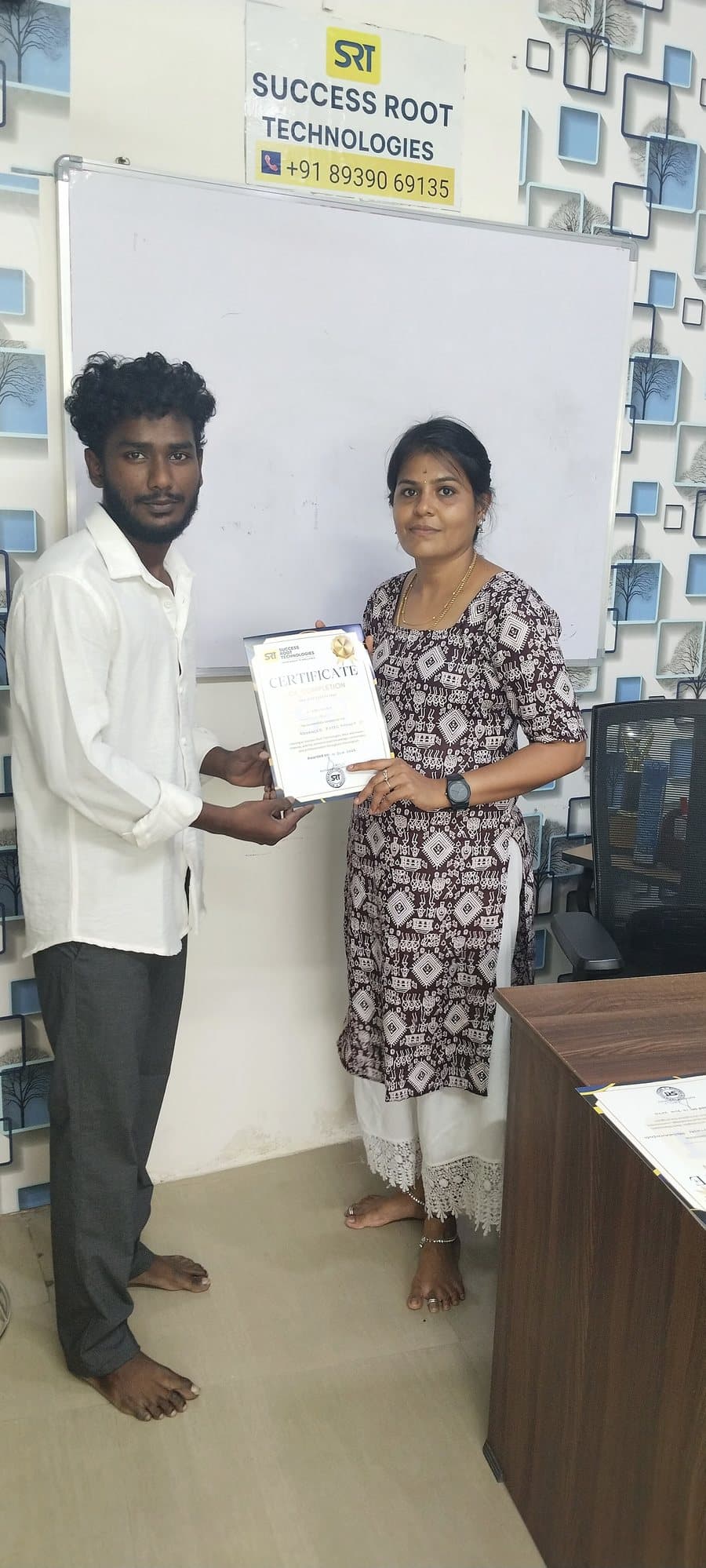 Course completion milestone at Success Root Technologies