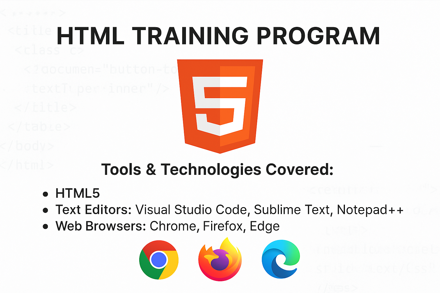 HTML Training Program