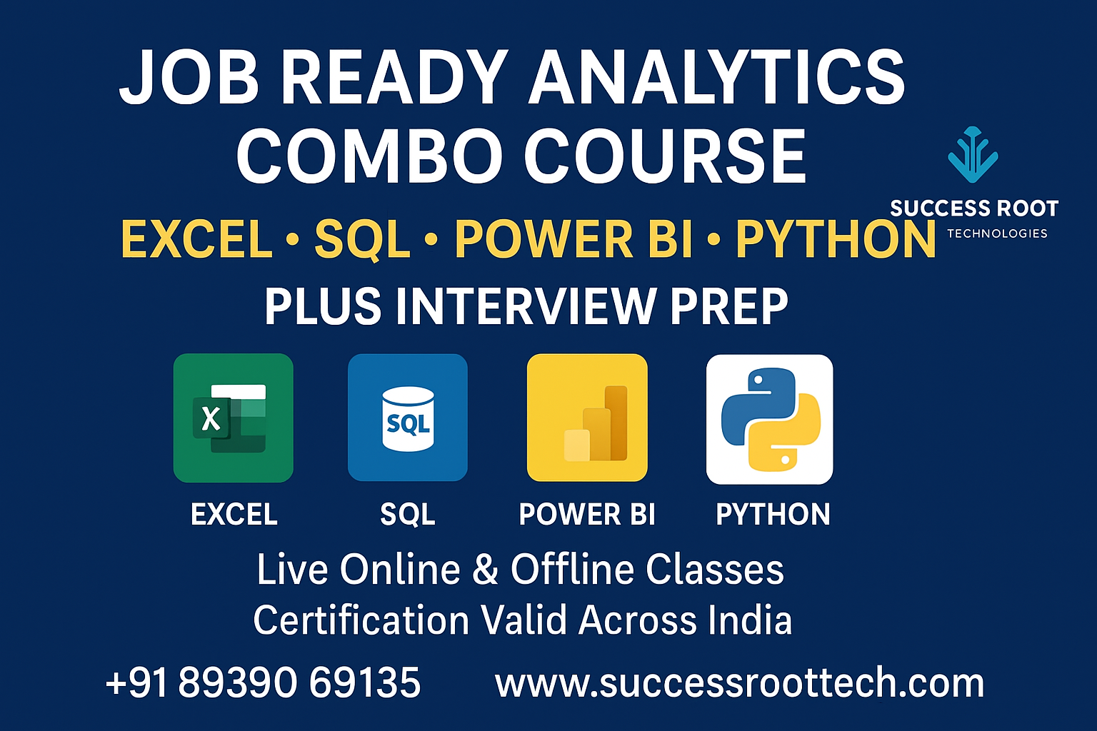 Job Ready Analytics Combo Course ( Excel + SQL + Power BI + Python + Interview Prep )